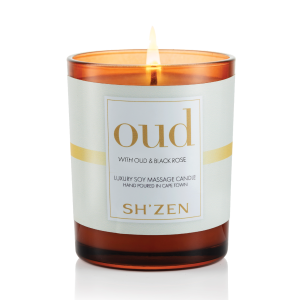 OUD with Black Rose Soy Massage Candle